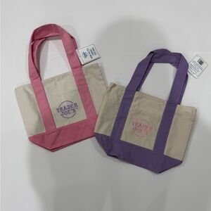 Trader Joe’s mini pastel canvas tote bags set of 2